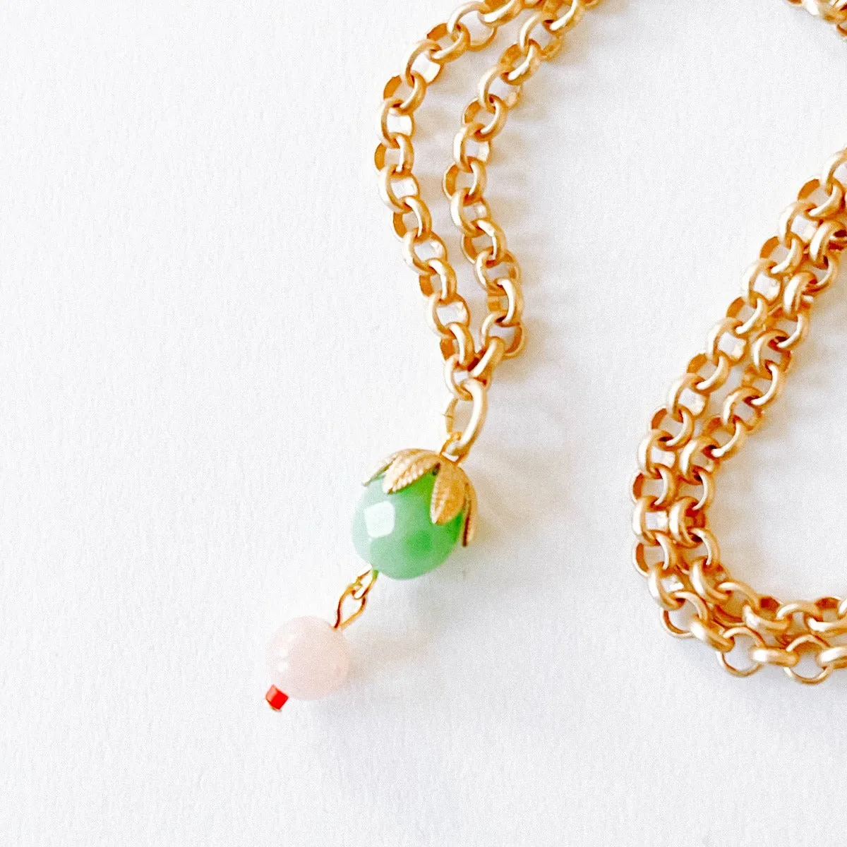 Nest Pretty Things | Thick Gold Rose Quartz Necklace