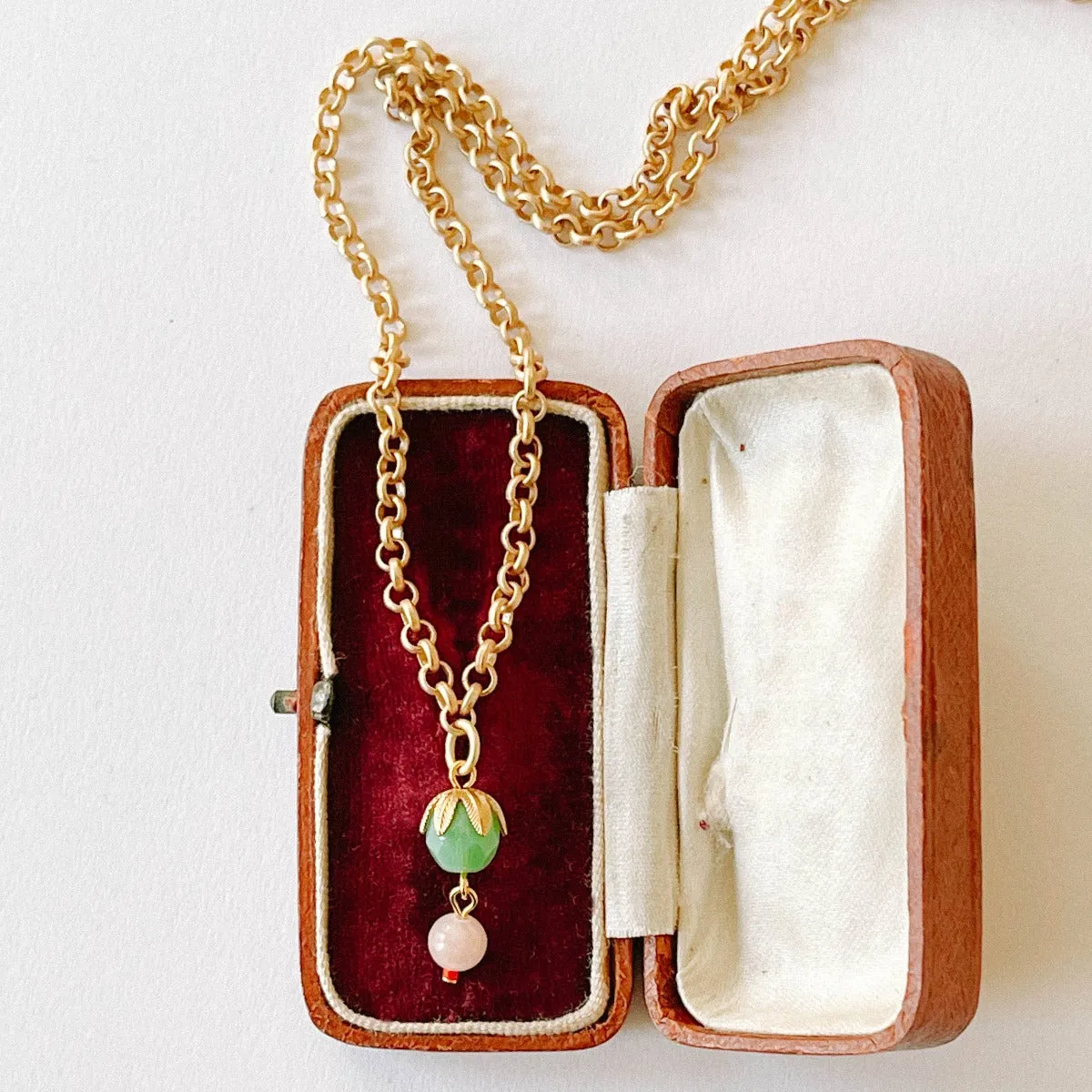 Nest Pretty Things | Thick Gold Rose Quartz Necklace