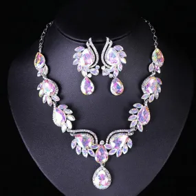 New Style Gemstone Necklace earrings set fashionable bridal banquet dress