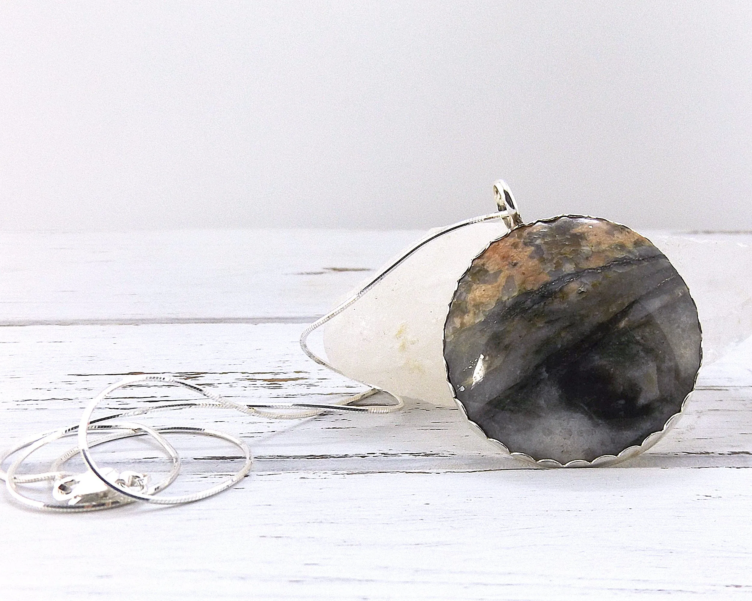 North Carolina Boiling Green Jasper Necklace