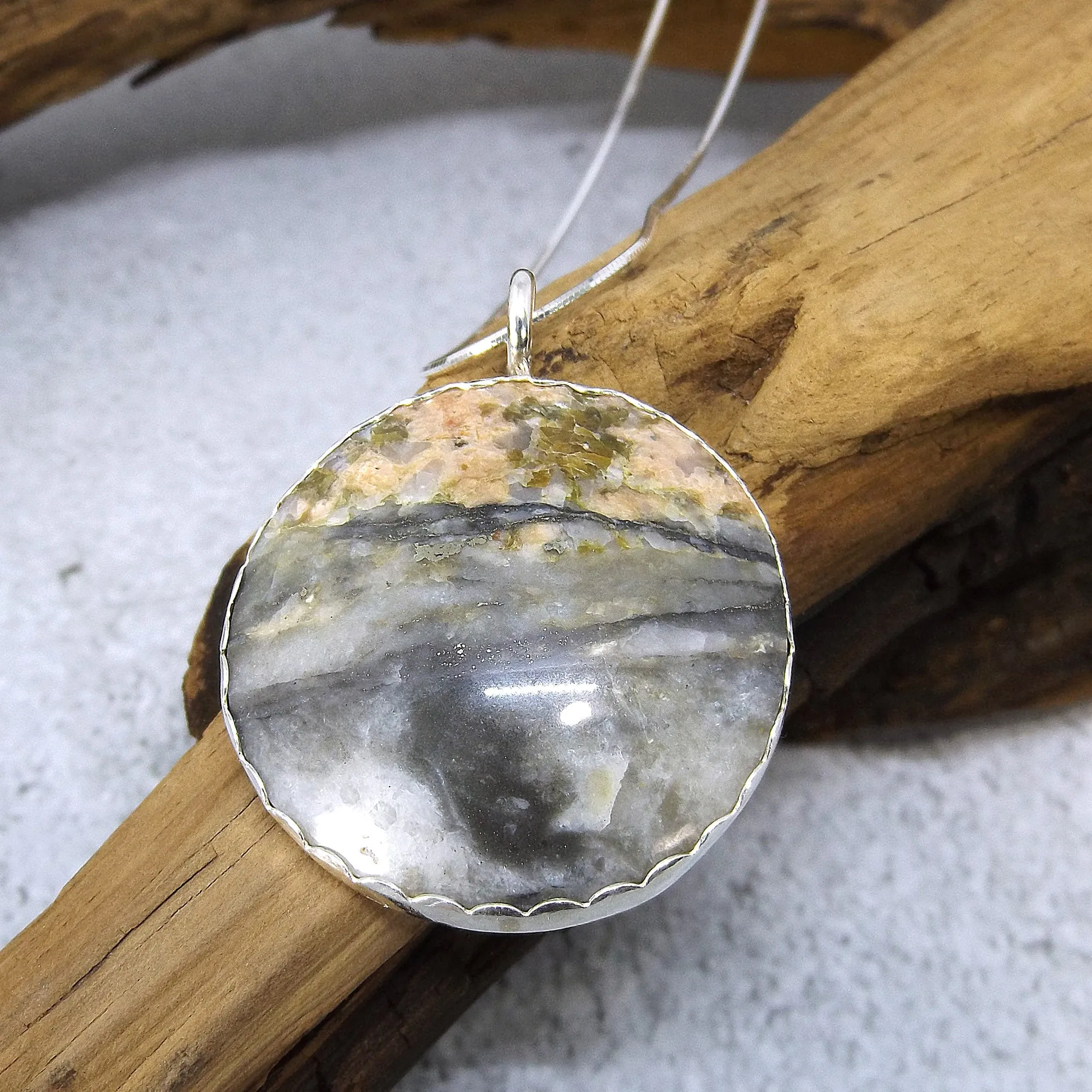 North Carolina Boiling Green Jasper Necklace