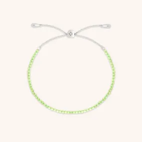 Olivine Gemstone Bracelet in 9k White Gold