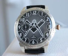 Omega Pocket Watch  Custom Wristwatch Masonic Dial 1932