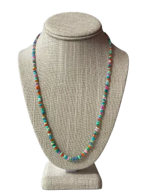 opal gemstone necklace hand knotted with silk 14K yellow gold clasp*multi but blue and green dominant