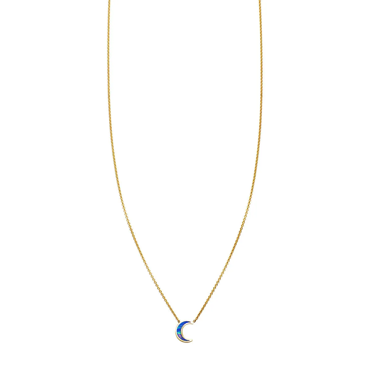 Opal Inlaid Moon Necklace