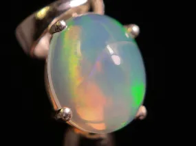 OPAL Pendant - Sterling Silver, 8x10mm Oval Cabochon - Birthstone Jewelry, Opal Cabochon Necklace, Welo Opal, 49076