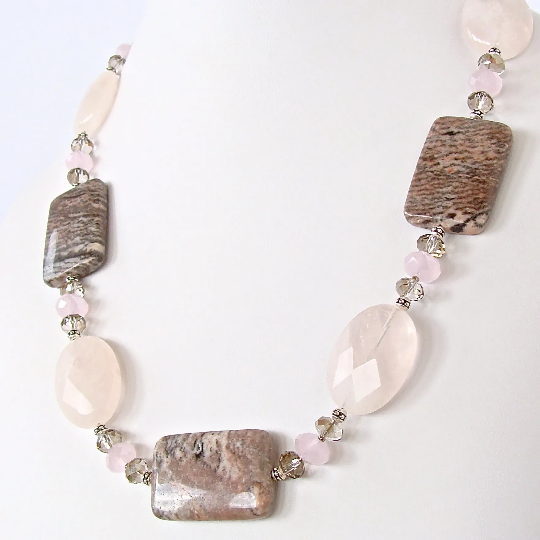 Open Plains: Chunky Rose Quartz Necklace