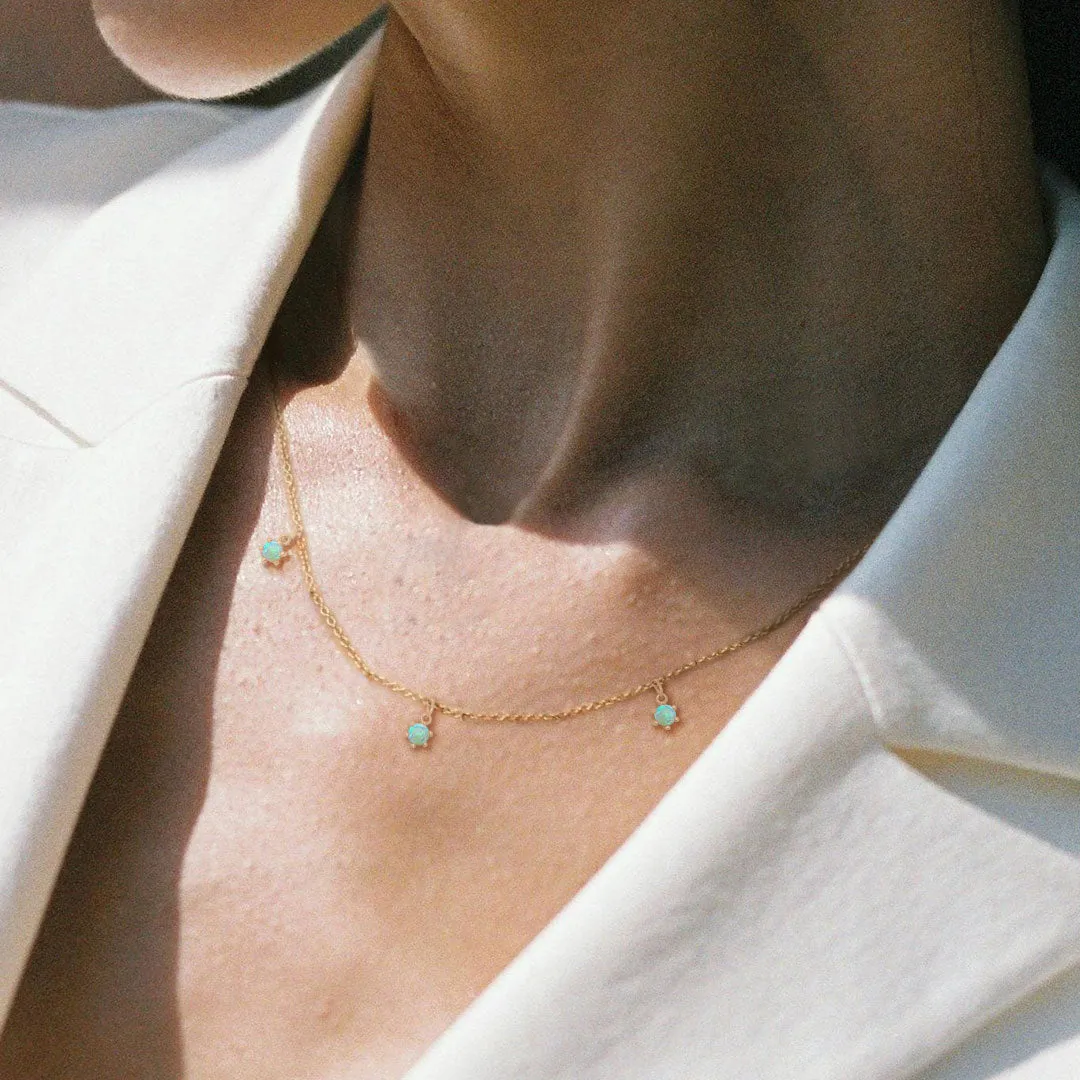 Oracle Opal Fringe Necklace, 3 Charm