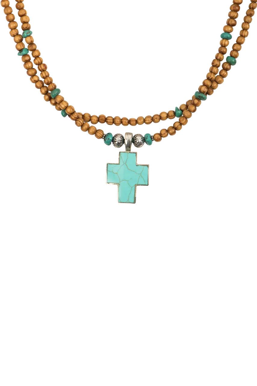 Paige Wallace Turquoise Cross Necklace