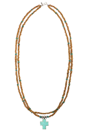 Paige Wallace Turquoise Cross Necklace