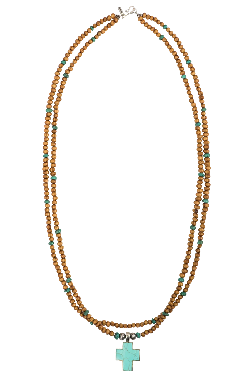 Paige Wallace Turquoise Cross Necklace