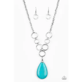 Paparazzi Livin On A PRAIRIE - Blue Necklace & Earrings Set