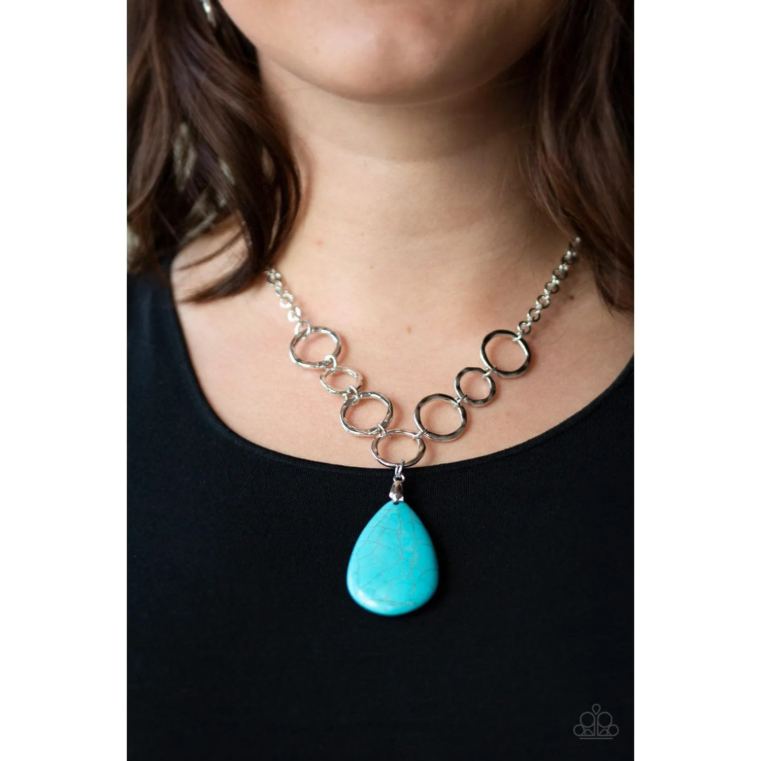 Paparazzi Livin On A PRAIRIE - Blue Necklace & Earrings Set