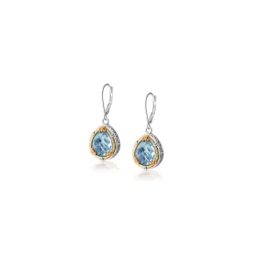 Pear-Shaped Blue Topaz Earrings