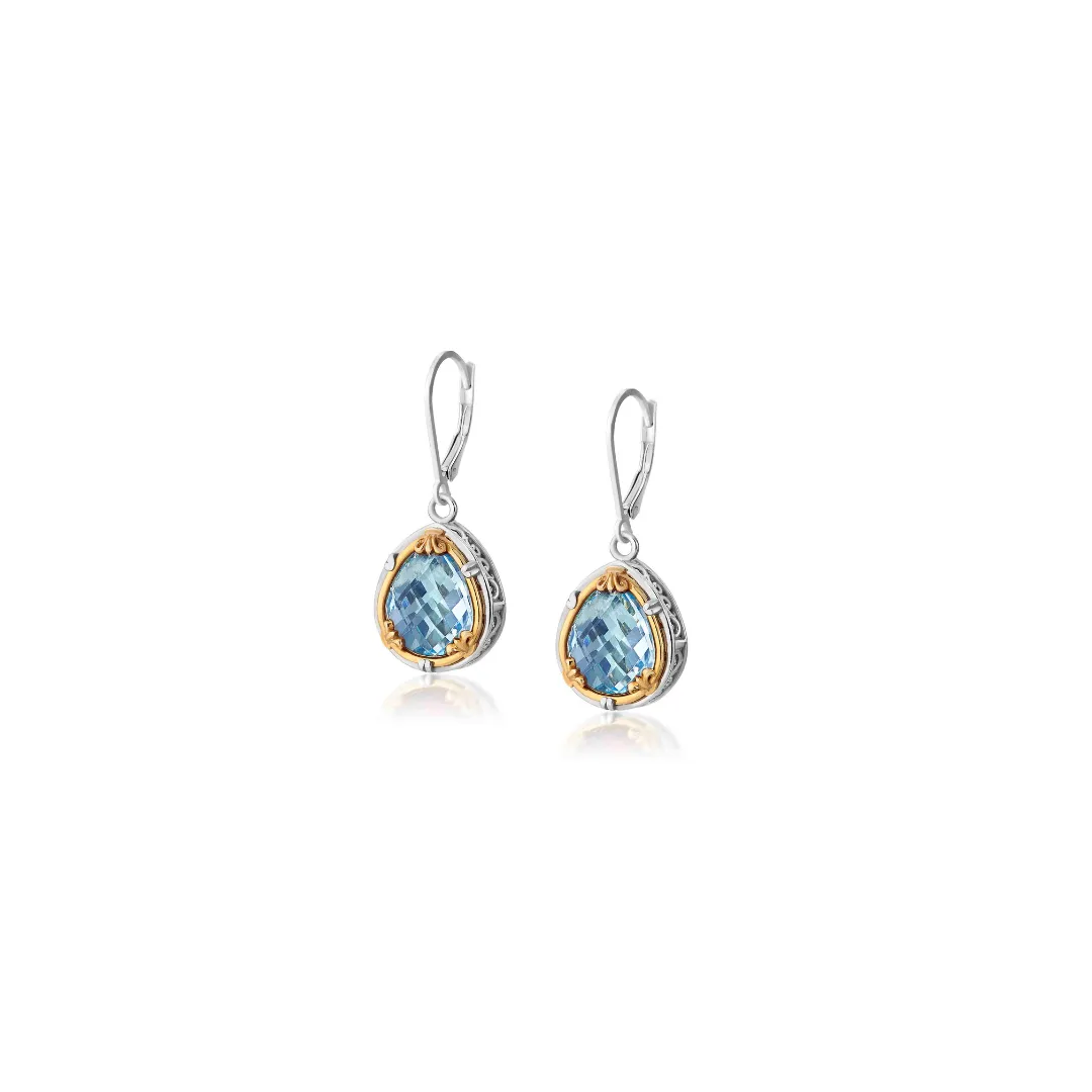 Pear-Shaped Blue Topaz Earrings
