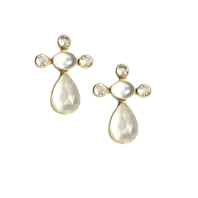 Pearl & Topaz Teardrop Earrings