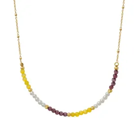 Pearl and Cat Eye Stone Opal Necklace
