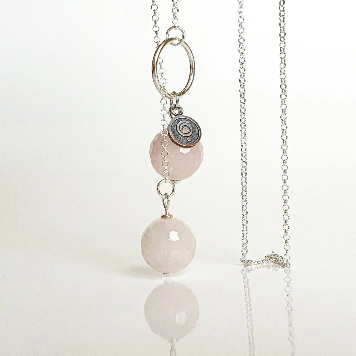 Pink Quartz Silver Necklace "Tenderness"