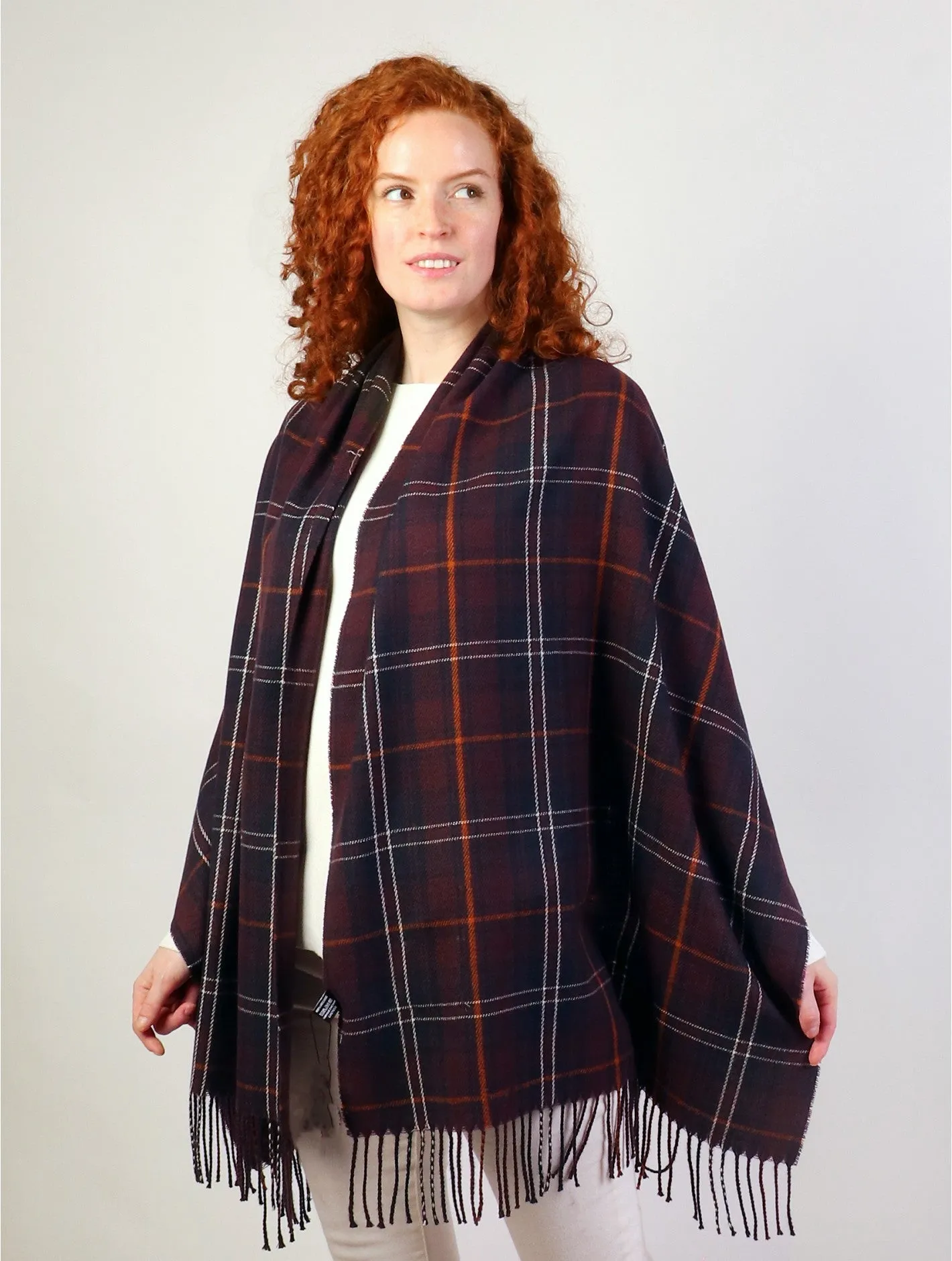 Plaid Scarf with 'Good Luck' Label