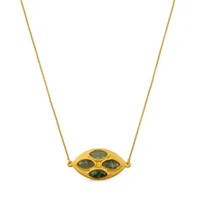 Primrose Necklace - Green Strawberry Quartz
