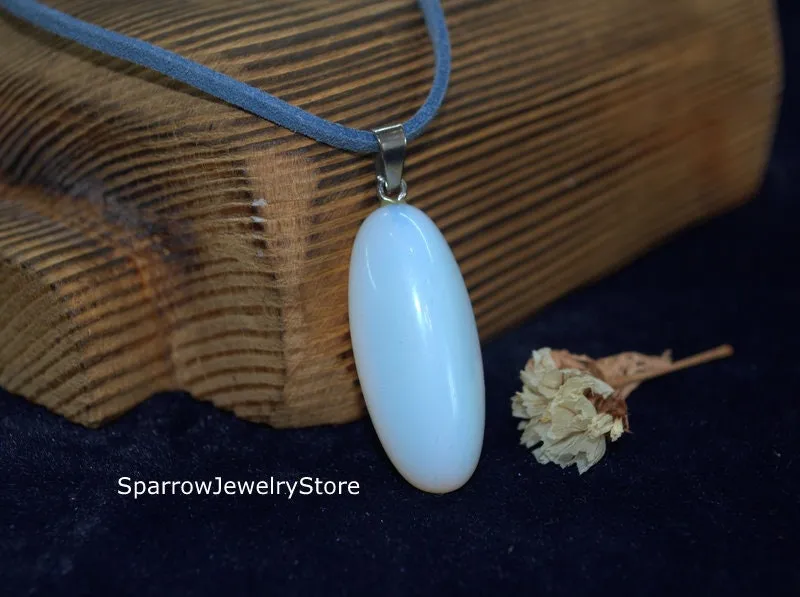 Rainbow moonstone opalite pendant necklace Pear teardrop rainbow white opal jewelry Large teardrop opal pendant Personalized Bridal necklace