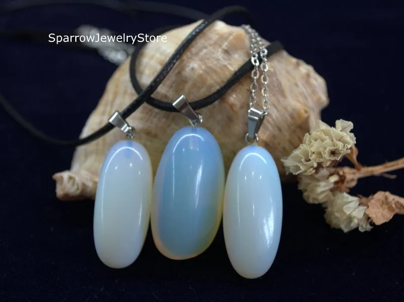 Rainbow moonstone opalite pendant necklace Pear teardrop rainbow white opal jewelry Large teardrop opal pendant Personalized Bridal necklace