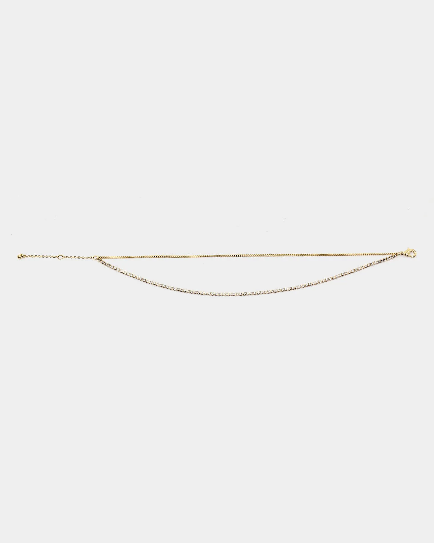 Raising Hell Women's Cuban Tennis Duo Anklet Iced Gold