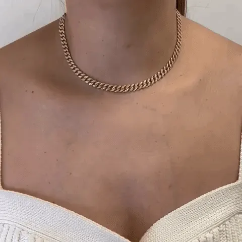 Ready to Ship Diamond Cuban Link Chain Necklace (1.50 ct.) 6 mm Pave' Setting in 14K Gold