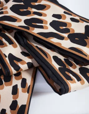 Rectangular Leopard Hair Scarf