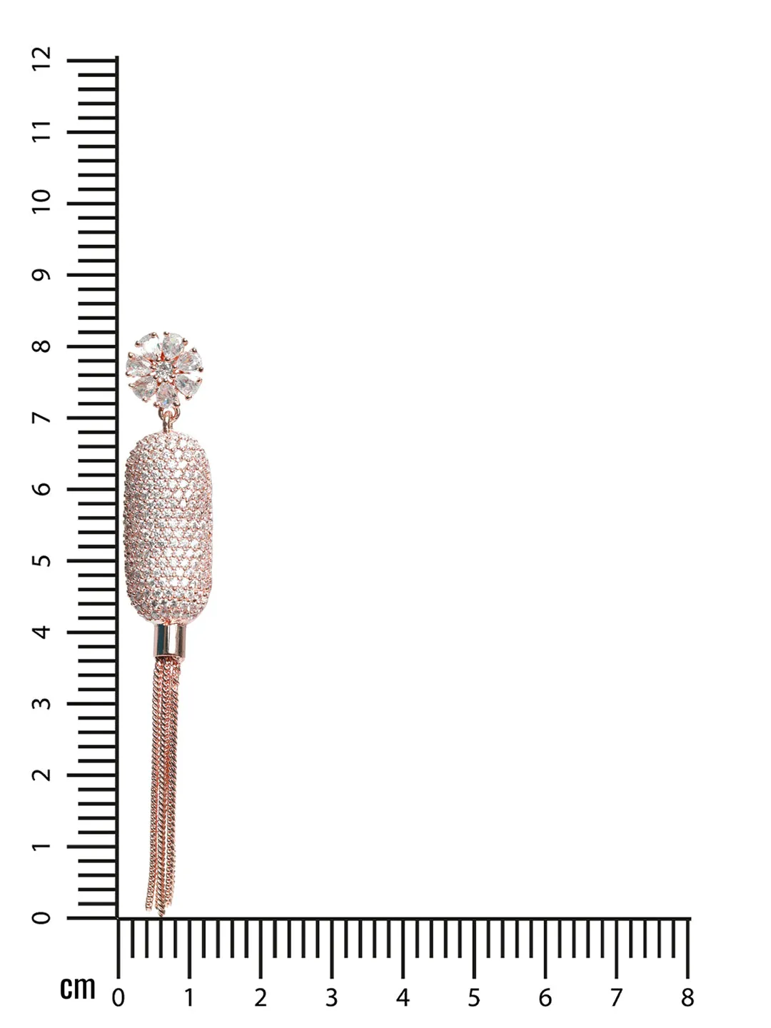 Rose Gold Plated American Diamond Drop Earrings