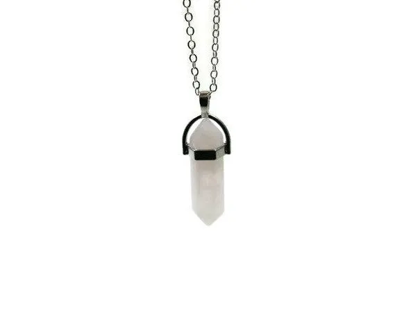Rose Quartz Crystal Point Necklace