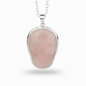 Rose Quartz Skull Necklace