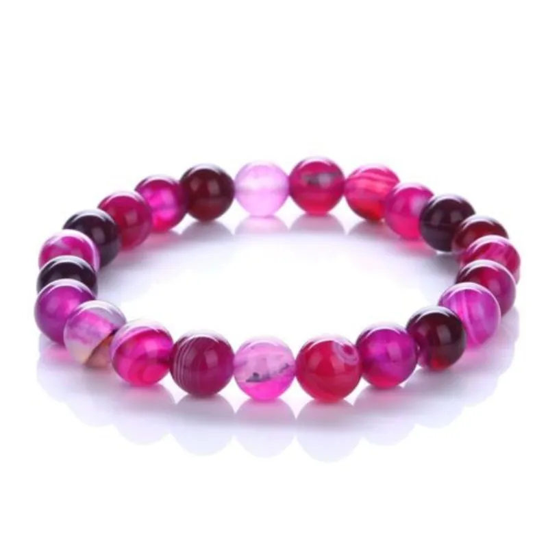 Rose Sardonyx Stone Bracelet for Men and Women