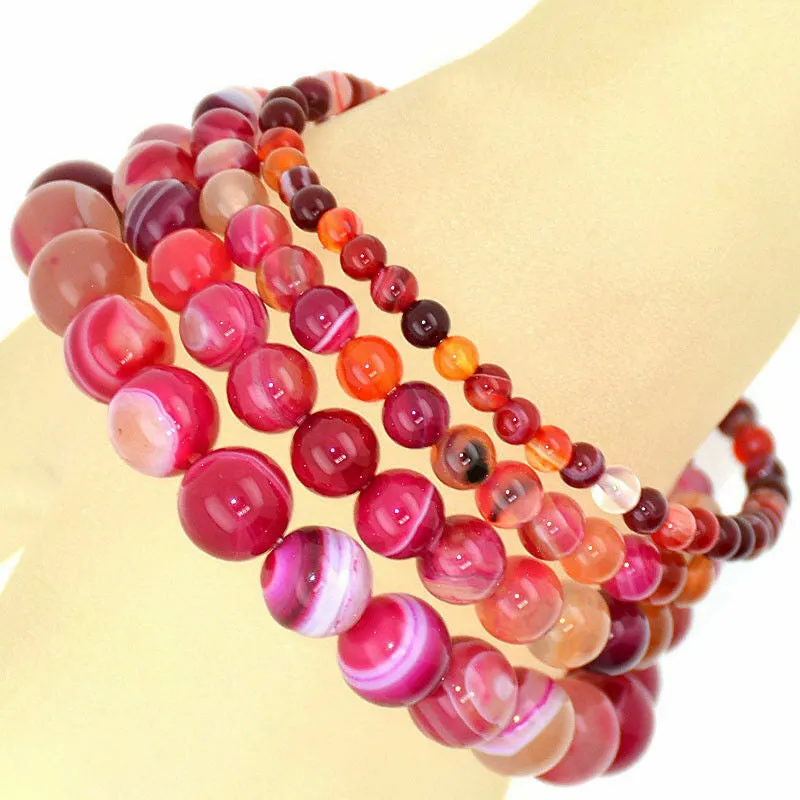 Rose Sardonyx Stone Bracelet for Men and Women
