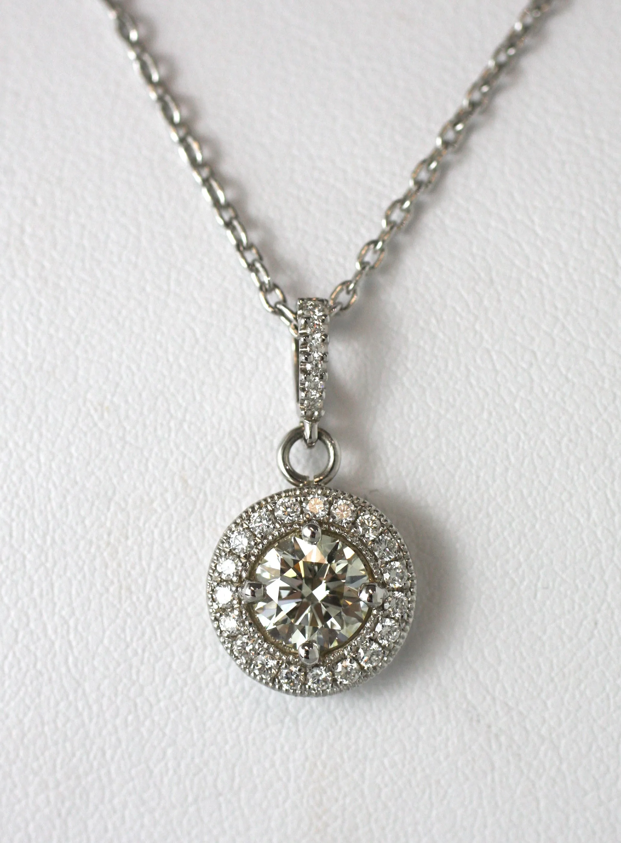 Round Diamond & Pave Pendant