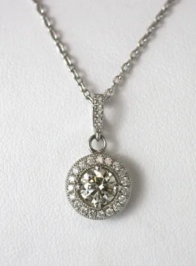 Round Diamond & Pave Pendant