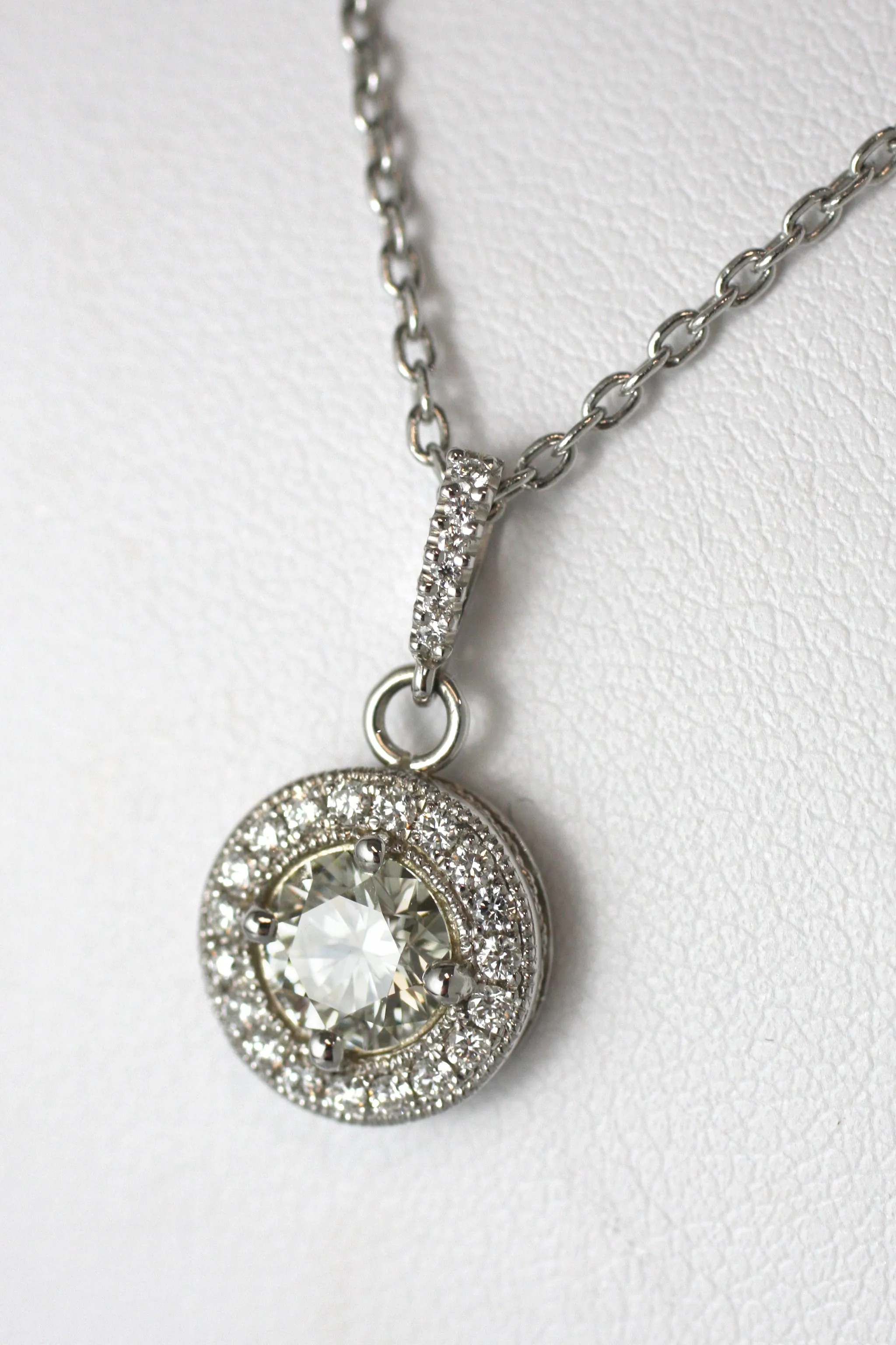 Round Diamond & Pave Pendant