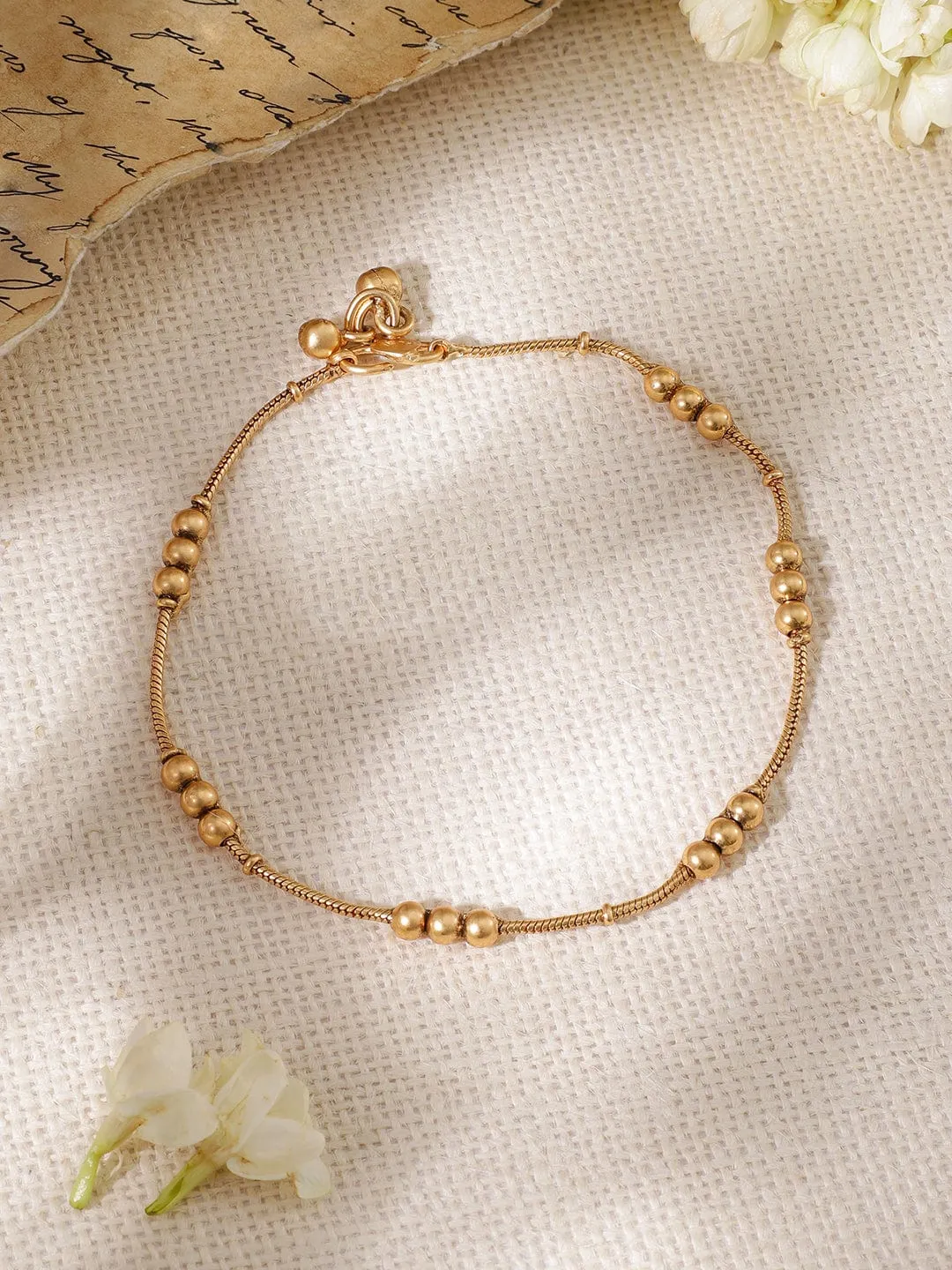 Rubans Gold-Plated Anklet