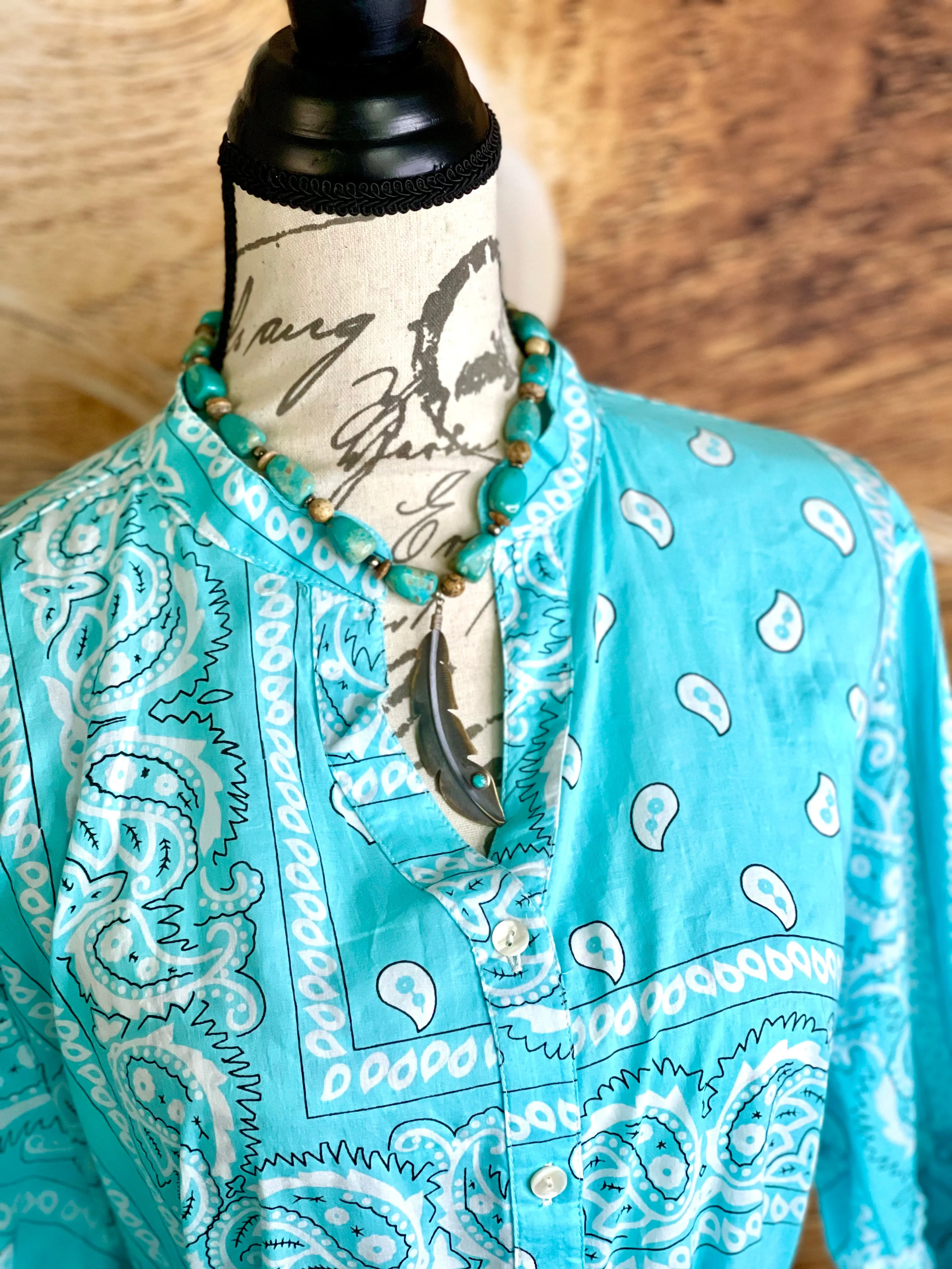Ruffle Bandana Dress - Turquoise