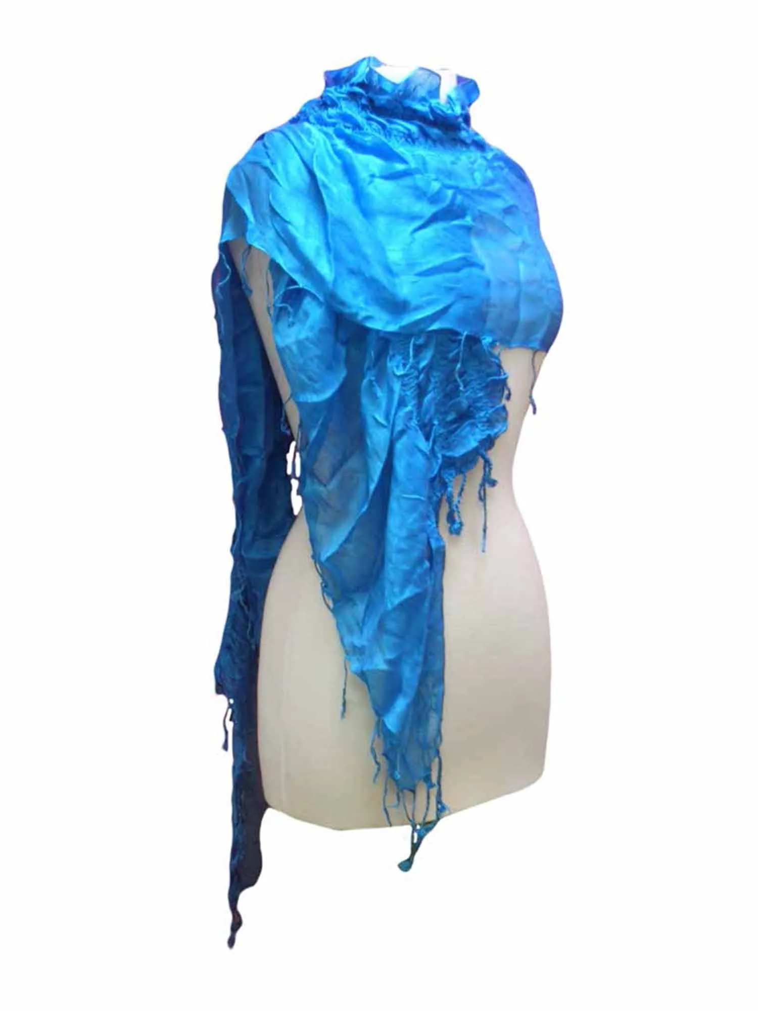 Ruffle Edge Shawl With Fringe