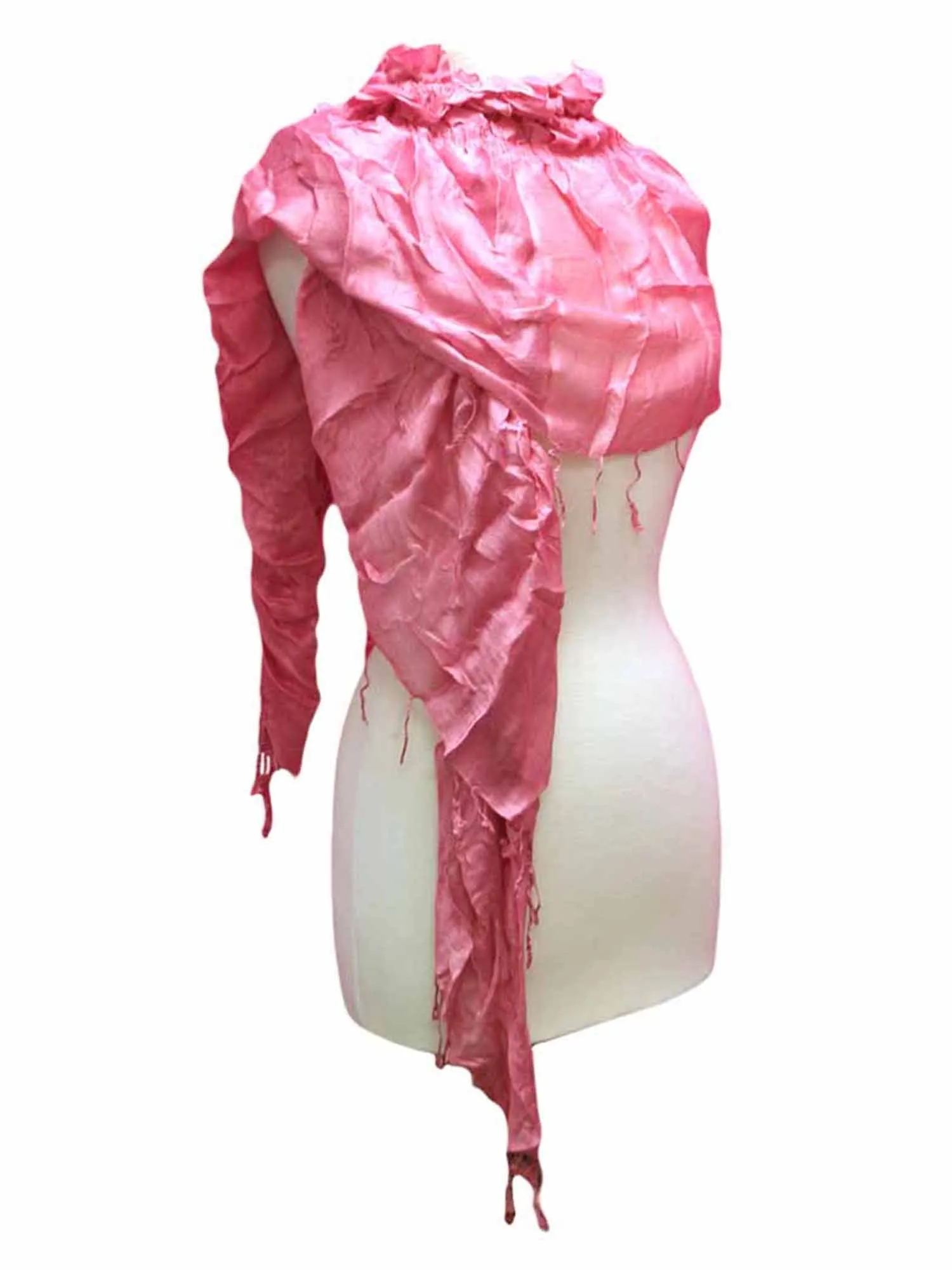 Ruffle Edge Shawl With Fringe