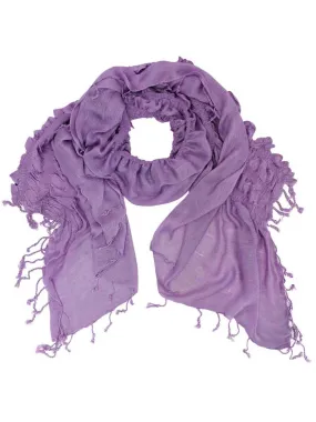 Ruffle Edge Shawl With Fringe