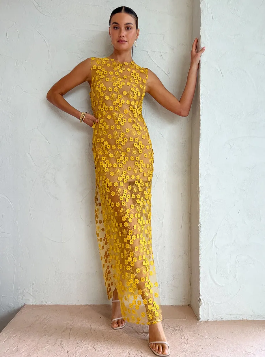 Rumer Rosella Midi in Yellow