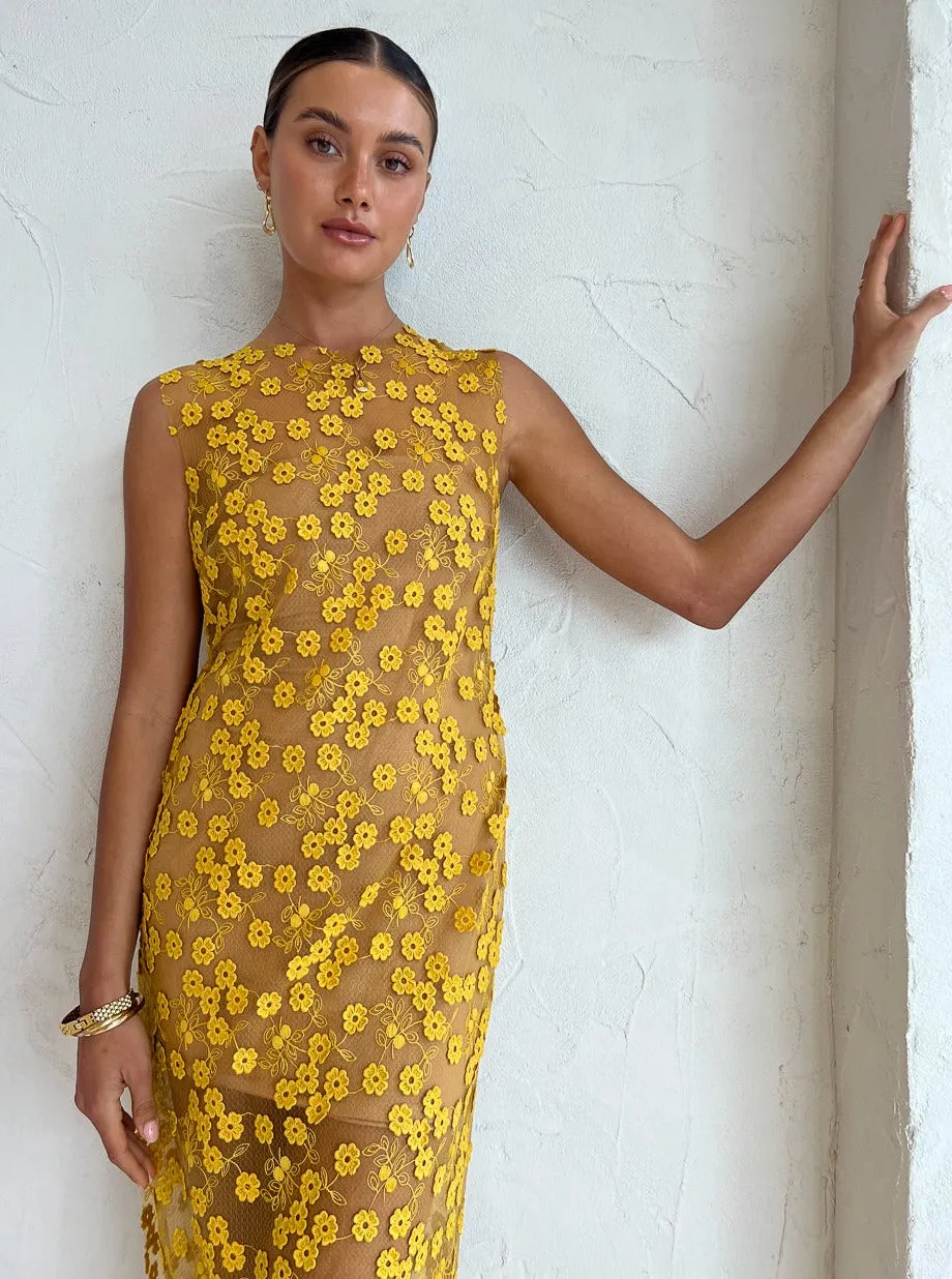 Rumer Rosella Midi in Yellow