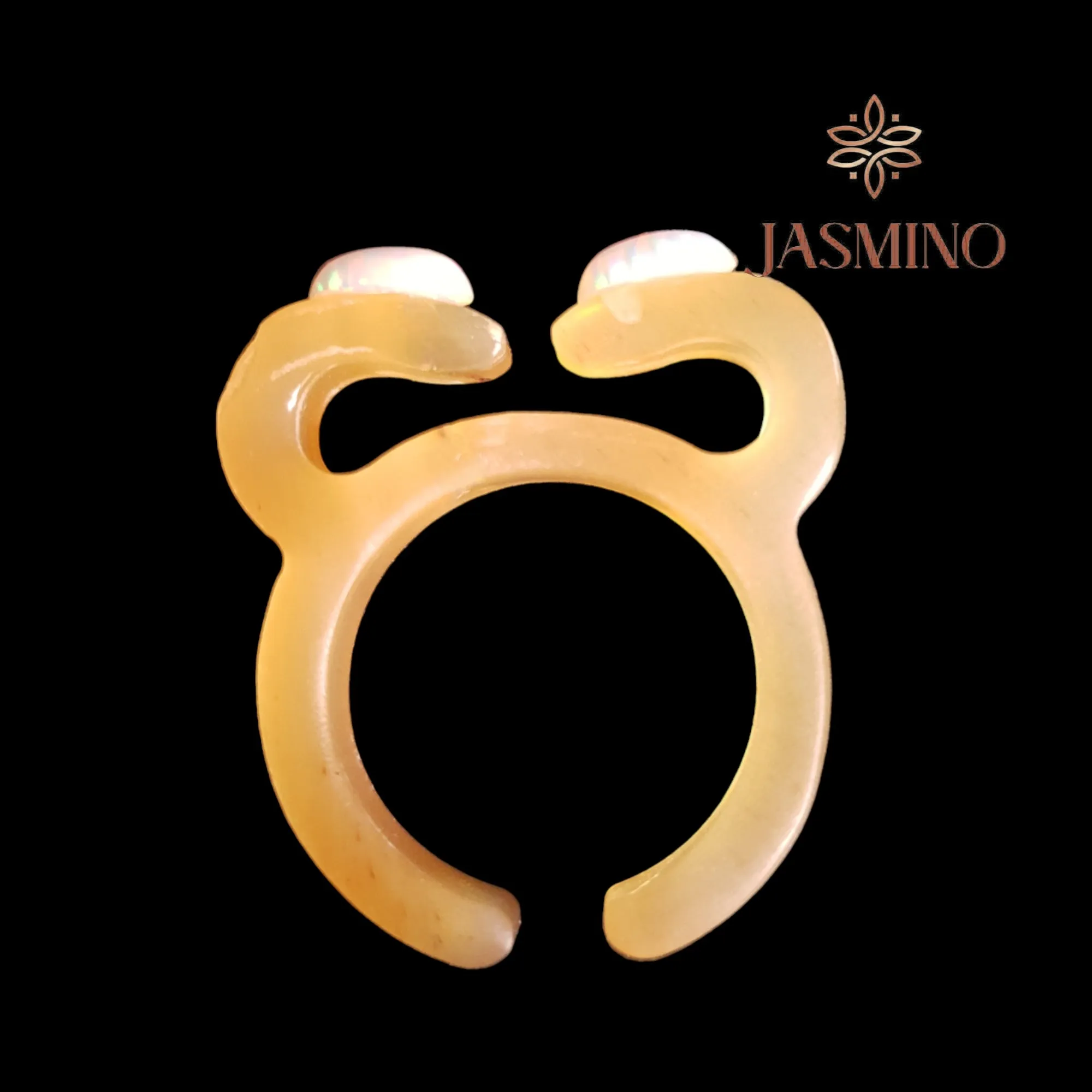 Rustic Horn Ring with Opal Stone, Horn Jewlery by Jasmino