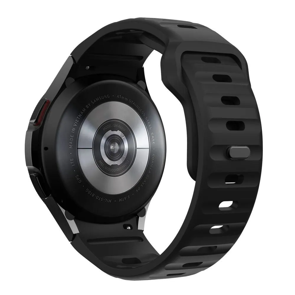 Samsung Galaxy Watch 4 / 5 / 6 / 7 / FE Tech-Protect Silicone Line Urrem - Sort