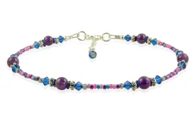 Sapphire Blue Amethyst Gemstone Anklet