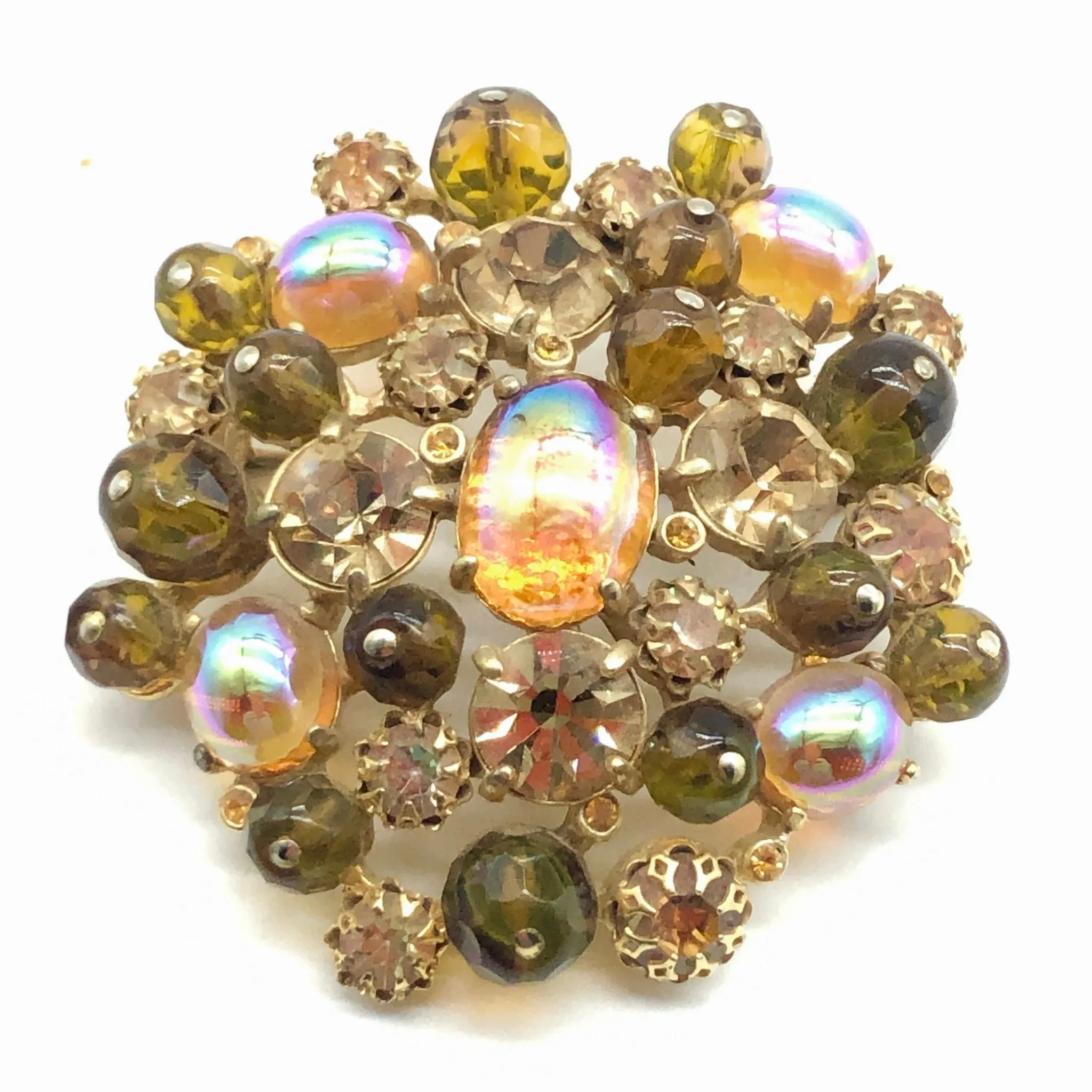 Schiaparelli Amber Pin and Earring Set