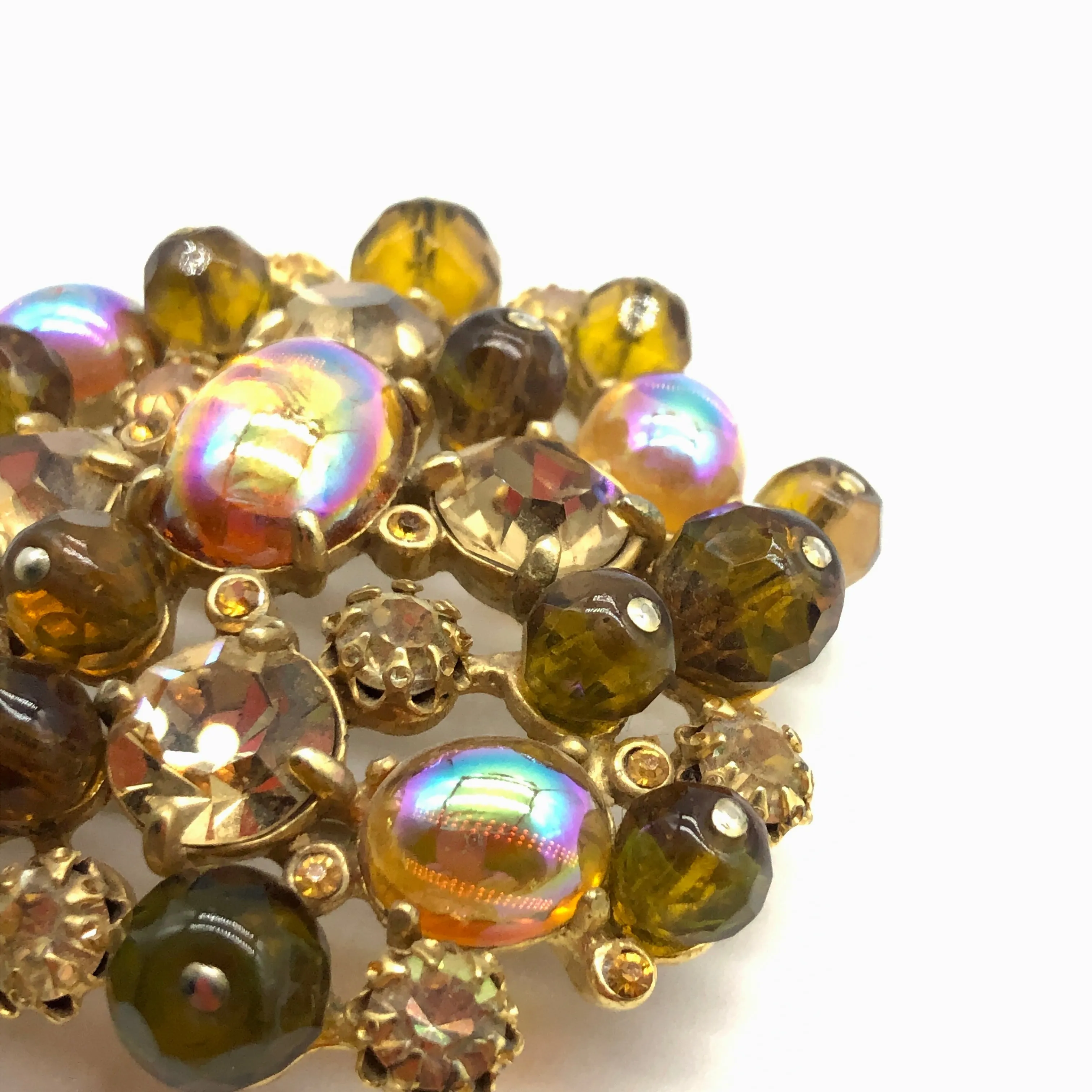 Schiaparelli Amber Pin and Earring Set