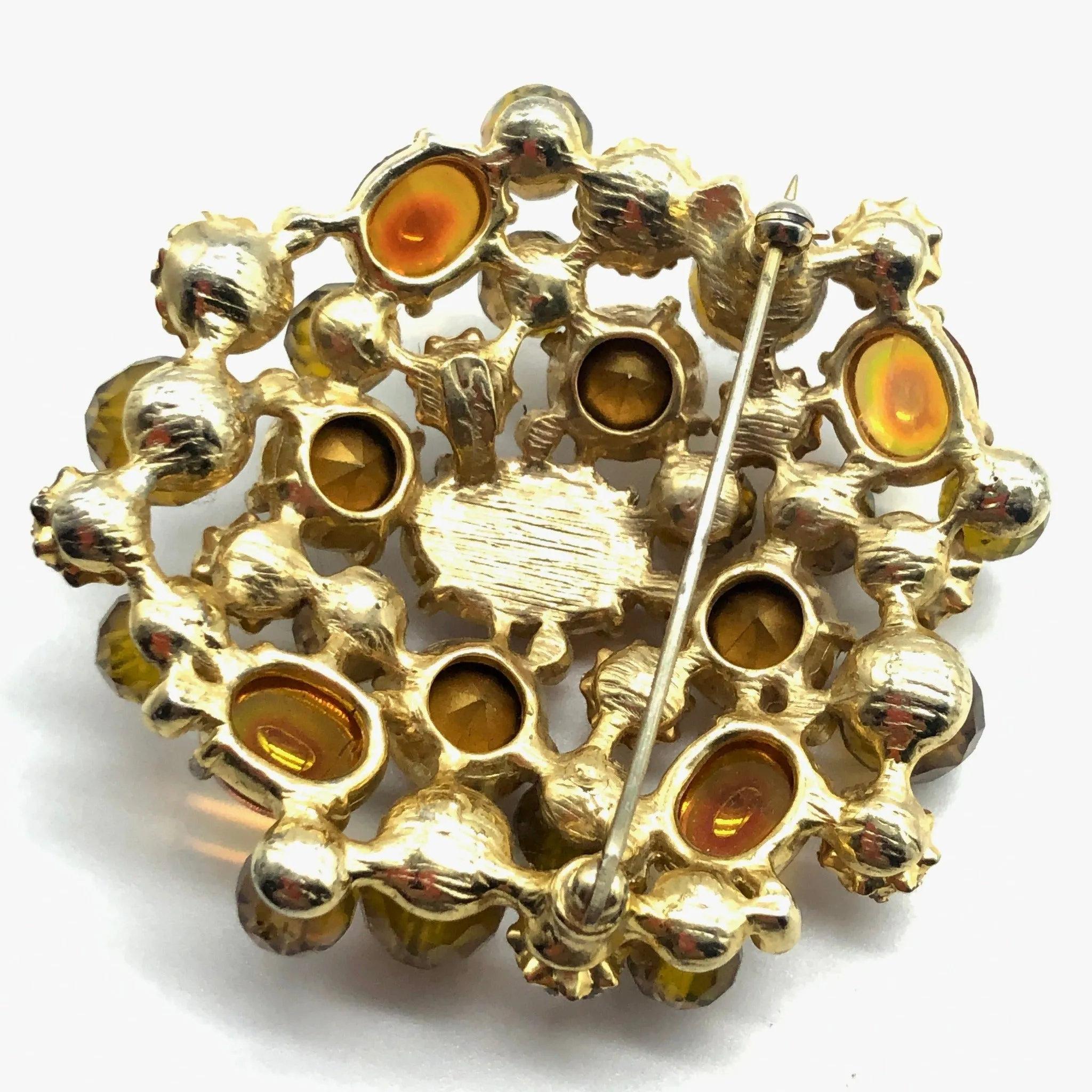 Schiaparelli Amber Pin and Earring Set